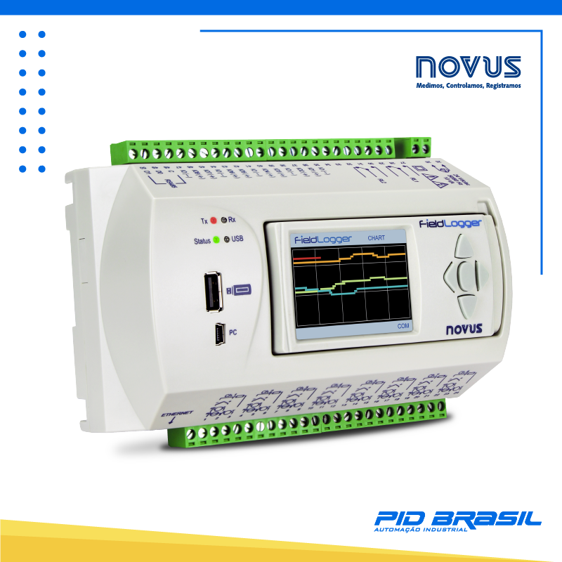 Registrador multicanais FieldLogger da NOVUS